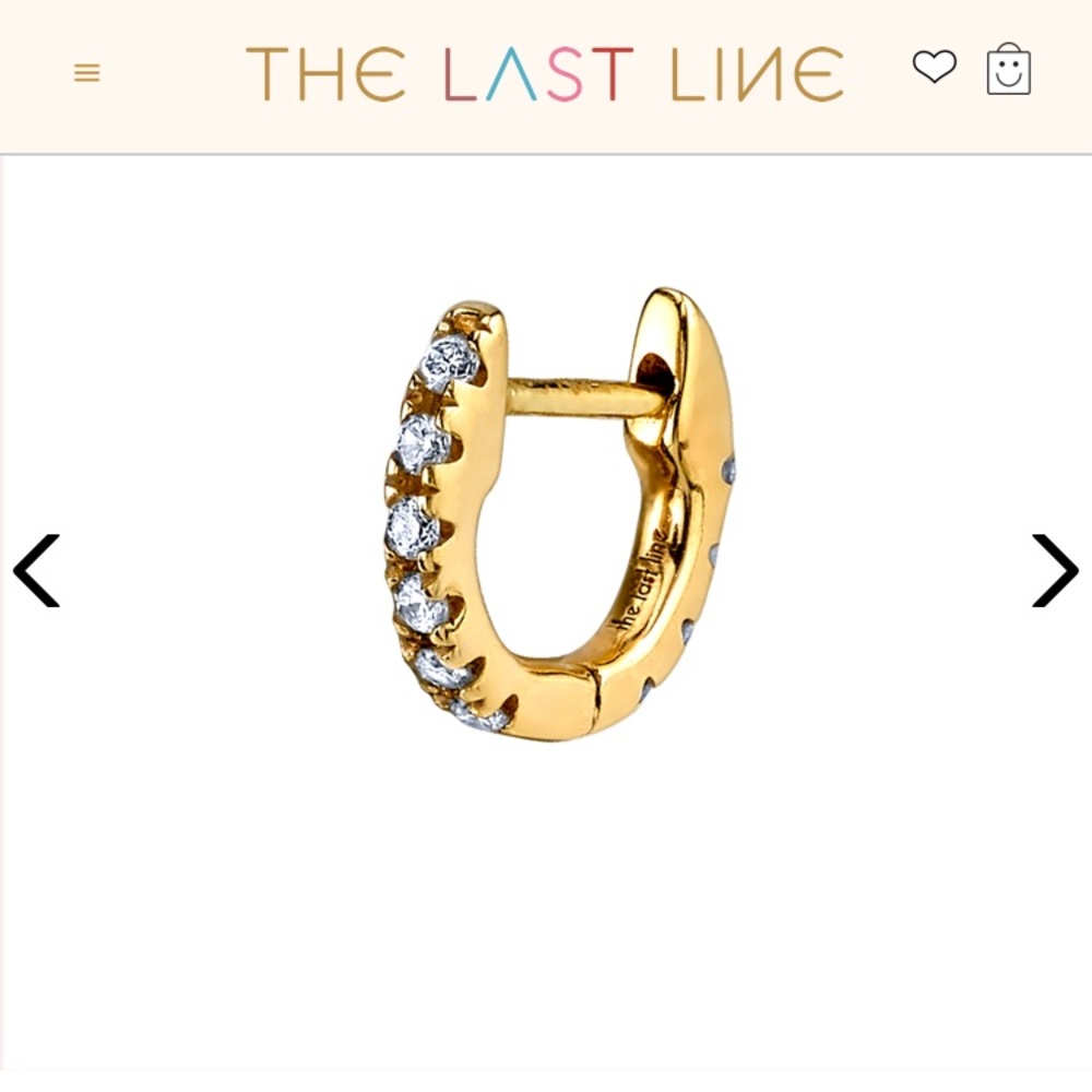 Yellow Gold Diamond Huggie Earring